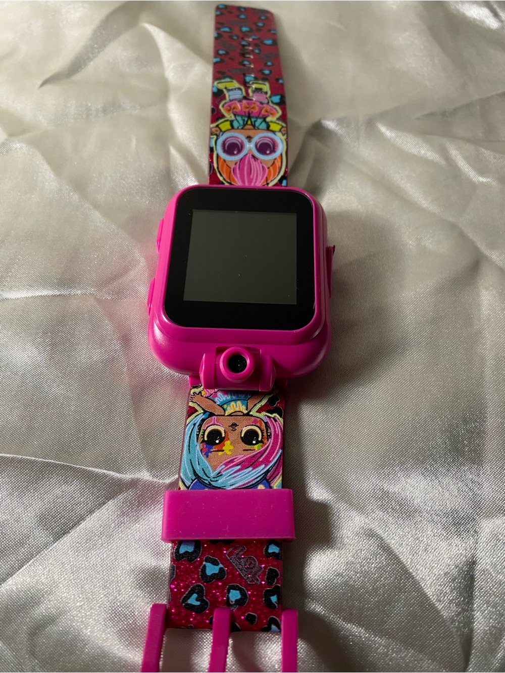 Kids Pink Smartwatch with Colorful Character Strap